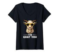 Womens Funny Goat Farming Farmer Joke Goat Pun I've Goat You V-Neck T-Shirt