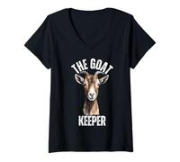 Womens Funny Goat Keeper Farmer Goat Lover Farming Goatherder V-Neck T-Shirt