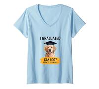 Womens Funny Goldie Graduation Graduated Go Bed Sleepy Tired V-Neck T-Shirt