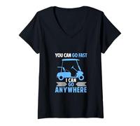 Women's Funny Golf Cart Driver You Can Go Fast I Can Go Anywhere V-Neck T-Shirt