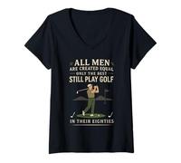 Womens Funny Golf Saying Only The Best Still Play Golf in Their 80s V-Neck T-Shirt