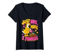 Women's Funny Goose Garden Just One More Promise Cottagecore V-Neck T-Shirt
