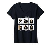 Women's Funny Gorilla Activities Silverback Primate Ape Safari V-Neck T-Shirt