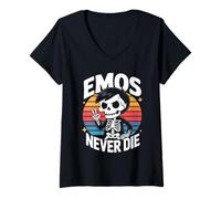 Womens Funny Gothic Horror Goth Emo Music Literature Movies V-Neck T-Shirt