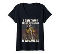 Womens Funny Great Dane Outfit for Great Dane Walks V-Neck T-Shirt