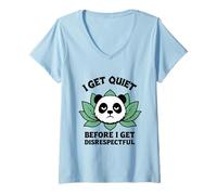 Womens Funny Grumpy Moody Panda Bear Animal Gift for Men Women Kids V-Neck T-Shirt