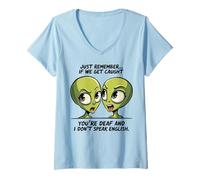 Women's Funny Guilty Alien Duo Humor Apparel Just Remember Sayings V-Neck T-Shirt