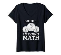 Womens Funny Gym Fitness Doing Math Bodybuilding Weightlifting V-Neck T-Shirt