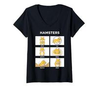 Women's Funny Hamster Activities Pet Owner Dwarf Syrian Hamster V-Neck T-Shirt