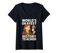 Womens Funny High School History Teacher Teenager Joke V-Neck T-Shirt