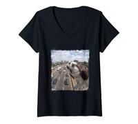 Women's Funny Highway Traffic Camera Osprey V-Neck T-Shirt