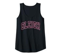 Womens Funny Holiday Varsity Block Letter Christmas Pajamas Sleigh Tank Top
