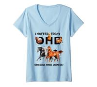Womens Funny Horses I Suffer From OHD Obsessive Horse Disorder V-Neck T-Shirt