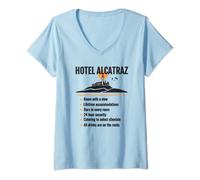 Womens Funny Hotel Alcatraz Island Prison V-Neck T-Shirt