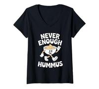 Womens Funny Hummus Retro V-Neck T-Shirt