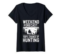 Womens Funny Hunting for Hunter and Deer Hunting Season Outdoor V-Neck T-Shirt