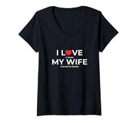 Womens Funny Husband I Love My Wife When She Let Me Go Fishing V-Neck T-Shirt