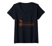 Women's Funny I am Not a Human, AI Meme V-Neck T-Shirt