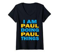Womens Funny - I Am Paul Doing Paul Things V-Neck T-Shirt