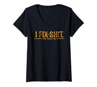 Womens Funny I Fix Shit That's What I Do Vintage V-Neck T-Shirt