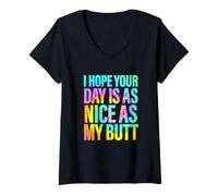 Women's Funny I Hope Your Day is As Nice As My Butt V-Neck T-Shirt