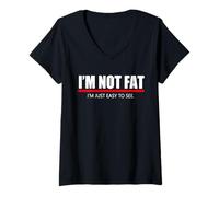 Women's Funny I’m Not Fat I’m Just Easy to See V-Neck T-Shirt