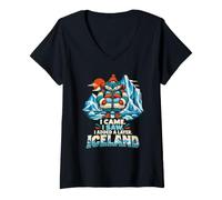 Women's Funny Iceland Travel Vacation Tourist Souvenir V-Neck T-Shirt
