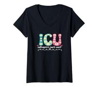 Womens Funny ICU Nurse Intensive Care Unit Nurse Emergency Nurse V-Neck T-Shirt