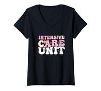 Womens Funny ICU Nurse Intensive Care Unit Nurse Emergency Nurse V-Neck T-Shirt