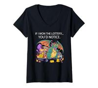 Womens Funny If I Won The Lottery You’d Notice delivery a Elephant V-Neck T-Shirt
