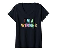 Women's Funny I'm A Winner Positive Specialist Motivational Crew V-Neck T-Shirt