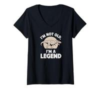 Womens Funny I'm NOT Old A Legend Dinosaur T-Rex Jurassic Grandpa V-Neck T-Shirt