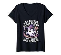 Womens Funny I'm Not The Bigger Person I Will Curse Your Bloodline V-Neck T-Shirt
