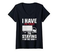 Womens Funny I'm Staying In Tha Van Phasmophobia man women V-Neck T-Shirt
