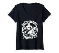 Womens Funny Inappropriate Adult Humor Certified Cougar Tamer Lover V-Neck T-Shirt