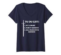 Women's Funny Infantry Shirt. Kill People with Kindness 0311, 11B V-Neck T-Shirt