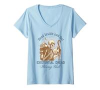 Womens Funny Introvert Hiking Club Antisocial Overthinking Anxiety V-Neck T-Shirt