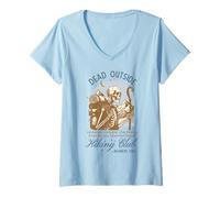Womens Funny Introvert Hiking Club Antisocial Overthinking Anxiety V-Neck T-Shirt