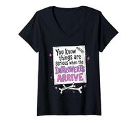 Women's Funny Introvert Protest Sign Resist Quote Design V-Neck T-Shirt