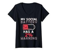 Womens Funny Introvert Socially Awkward Quiet People V-Neck T-Shirt