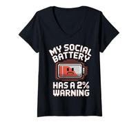 Womens Funny Introvert Socially Awkward Quiet People V-Neck T-Shirt