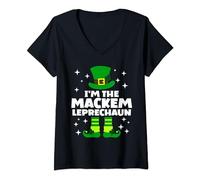 Womens Funny Irish Mackem Leprechaun Happy St Patricks Day Ireland V-Neck T-Shirt
