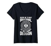 Women's Funny Irrational Decision Making Pi V-Neck T-Shirt