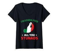 Womens Funny Italian Food Family Pride Humor Gag Shirts with Saying V-Neck T-Shirt