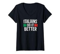 Women's Funny Italians Do It Better Italy Pride Quote V-Neck T-Shirt