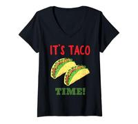 Women's Funny It's Taco Time Cinco De Mayo V-Neck T-Shirt