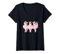 Women's Funny Jack Russell Terrier Ballet Dancer Mom Ballerina Cute V-Neck T-Shirt