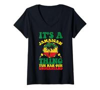 Womens Funny Jamaican Design It's a Jamaica Thing V-Neck T-Shirt
