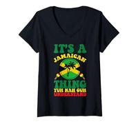 Womens Funny Jamaican Design It's a Jamaica Thing V-Neck T-Shirt