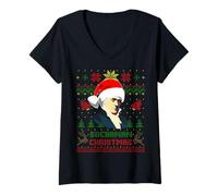 Womens Funny James President Buchanan Christmas Parody Holiday V-Neck T-Shirt